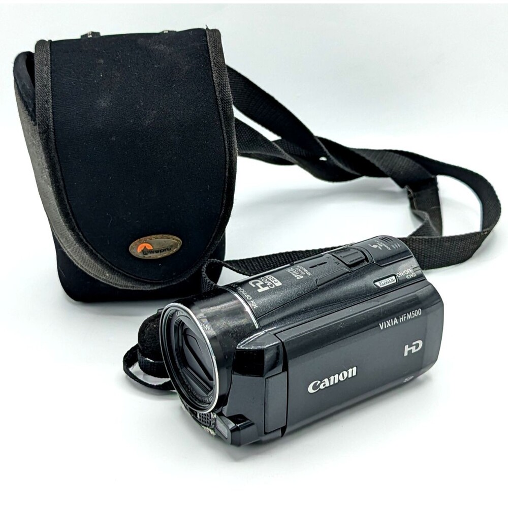 Canon VIXIA HF M500 HD Video Camcorder CMOS 10x - Camera & Case Only - READ